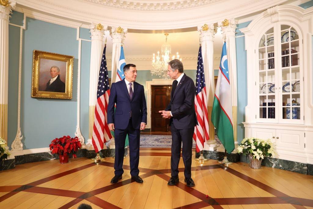 Государственный секретарь США Энтони Блинкен и глава МИД Узбекистана Владимир Норов